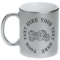 Motorcycle Metallic Silver Mug (Personalized)