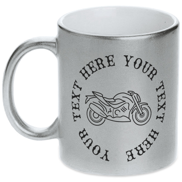 Custom Motorcycle Metallic Silver Mug (Personalized)