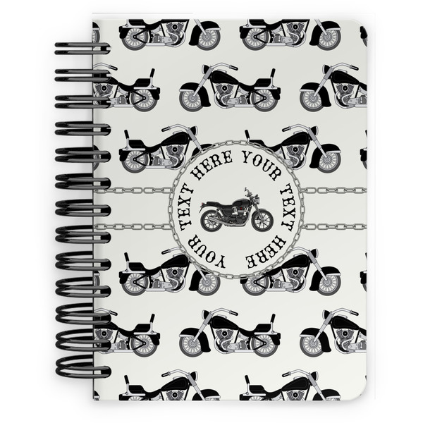 Custom Motorcycle Spiral Notebook - 5x7 w/ Name or Text