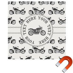 Motorcycle Square Car Magnet - 6" (Personalized)