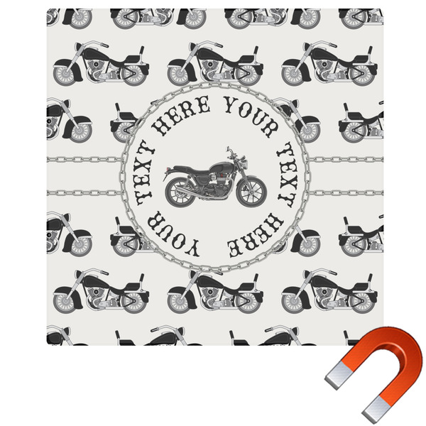 Custom Motorcycle Square Car Magnet - 10" (Personalized)
