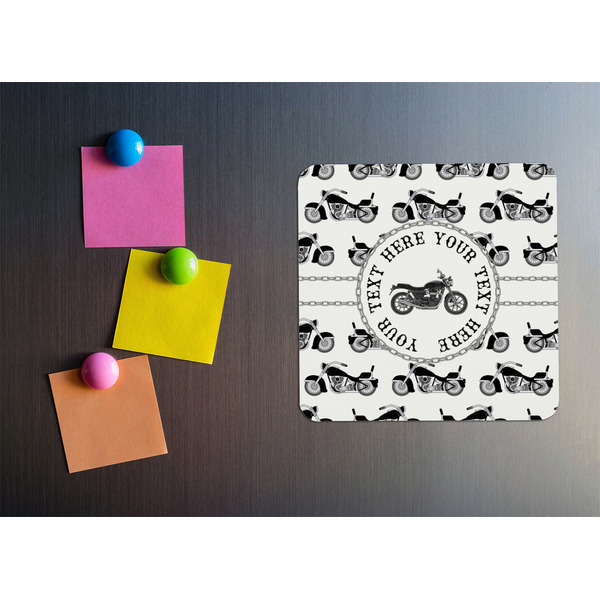 Motorcycle Square Fridge Magnet - LIFESTYLE