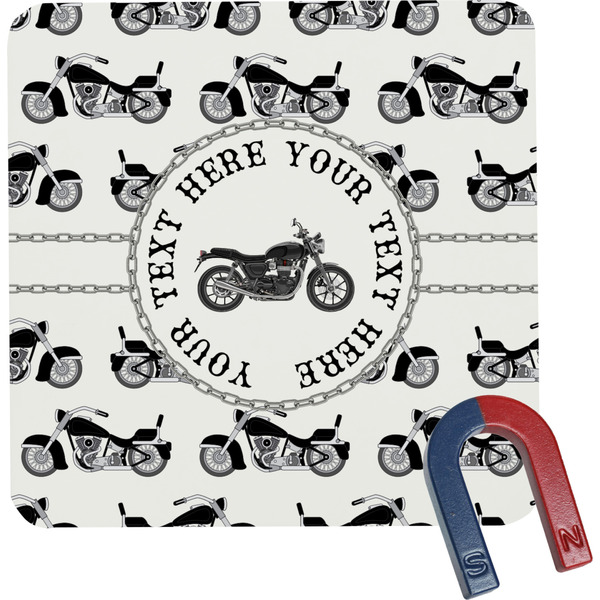Custom Motorcycle Square Fridge Magnet (Personalized)