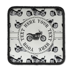 Motorcycle Iron On Square Patch w/ Name or Text