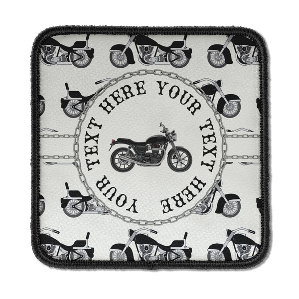 Custom Motorcycle Iron On Square Patch w/ Name or Text