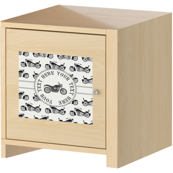 Motorcycle Square Wall Decal on Wooden Cabinet