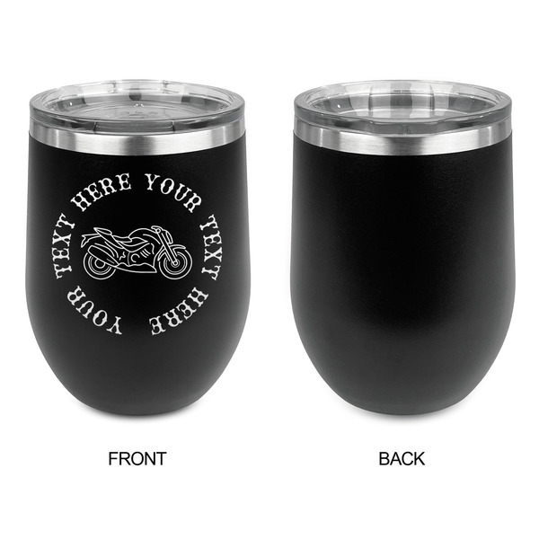 Motorcycle Stainless Wine Tumblers - Black - Single Sided - Approval