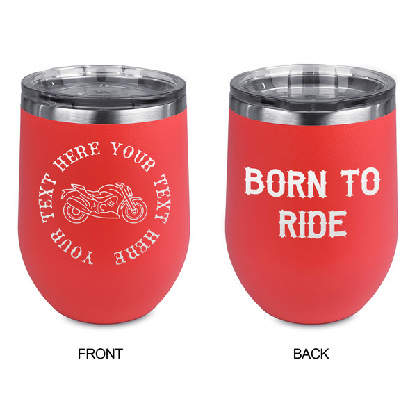 Motorcycle Stainless Wine Tumblers - Coral - Double Sided - Approval