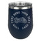 Motorcycle Stemless Stainless Steel Wine Tumbler - Navy - Double Sided (Personalized)