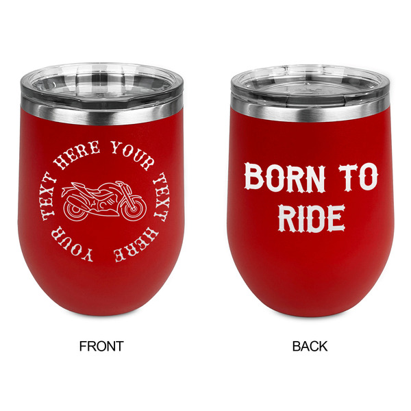 Motorcycle Stainless Wine Tumblers - Red - Double Sided - Approval