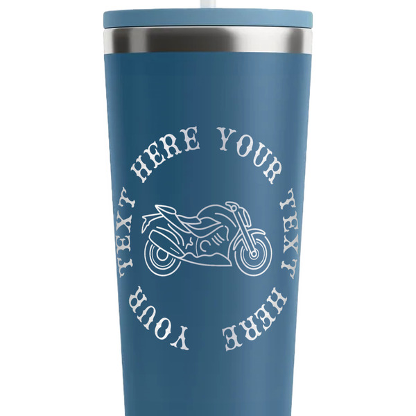 Motorcycle Steel Blue RTIC Everyday Tumbler - 28 oz. - Close Up