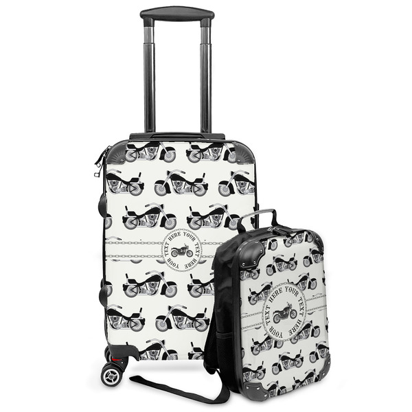 Custom Motorcycle Kids 2-Piece Luggage Set - Suitcase & Backpack (Personalized)