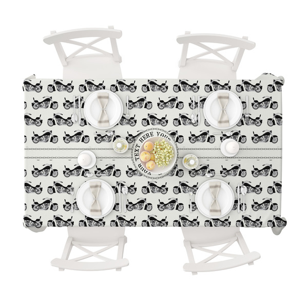 Motorcycle Tablecloths (58"x102") - TOP VIEW (with plates)