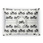 Motorcycle Rectangular Throw Pillow Case - 12"x18" (Personalized)