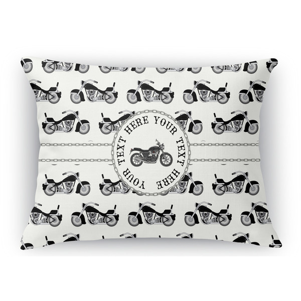 Custom Motorcycle Rectangular Throw Pillow Case (Personalized)