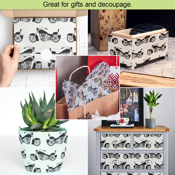 Motorcycle Tissue Paper - In Use Collage