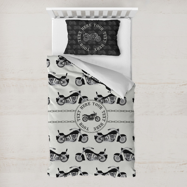 Custom Motorcycle Toddler Bedding Set - With Pillowcase (Personalized)