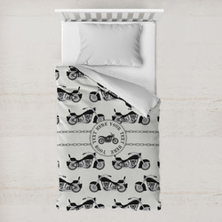 Motorcycle Toddler Duvet Cover w/ Name or Text