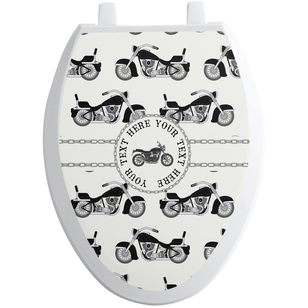 Custom Motorcycle Toilet Seat Decal - Elongated (Personalized)