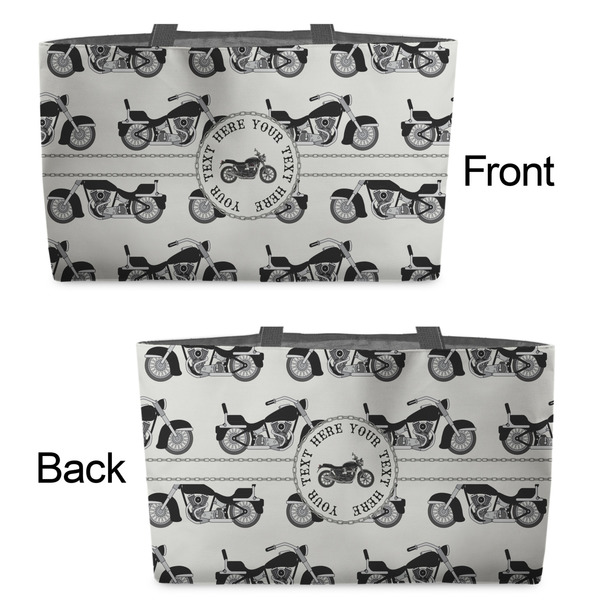 Motorcycle Tote w/Black Handles - Front & Back Views