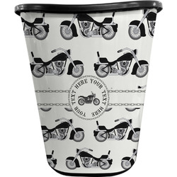 Motorcycle Waste Basket - Single Sided (Black) (Personalized)