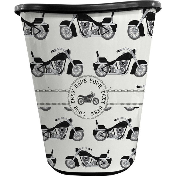 Custom Motorcycle Waste Basket - Single Sided (Black) (Personalized)