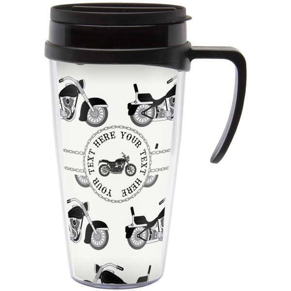 Custom Motorcycle Acrylic Travel Mug with Handle (Personalized)