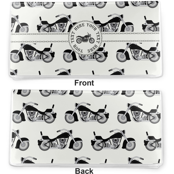 Motorcycle Vinyl Check Book Cover - Front and Back