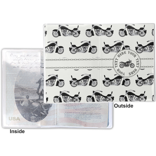 Motorcycle Vinyl Passport Holder - Flat Front and Back