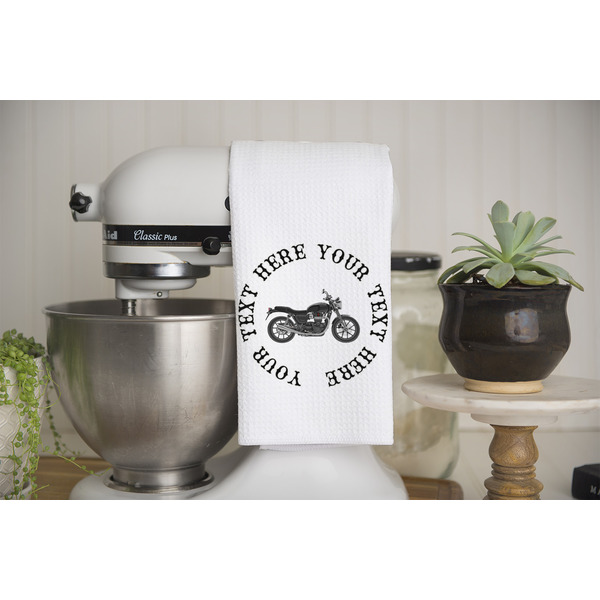 Motorcycle Waffle Weave Towel - Lifestyle - Partial Print