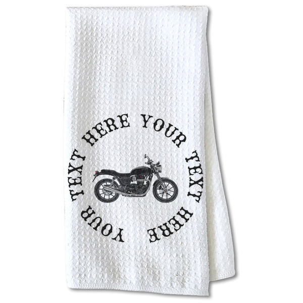 Custom Motorcycle Kitchen Towel - Waffle Weave - Partial Print (Personalized)