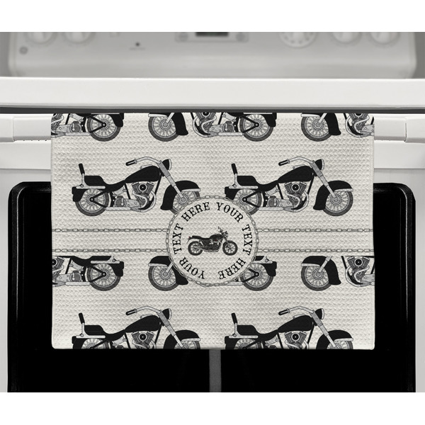 Motorcycle Waffle Weave Towel - Full Color Print - Lifestyle2 Image