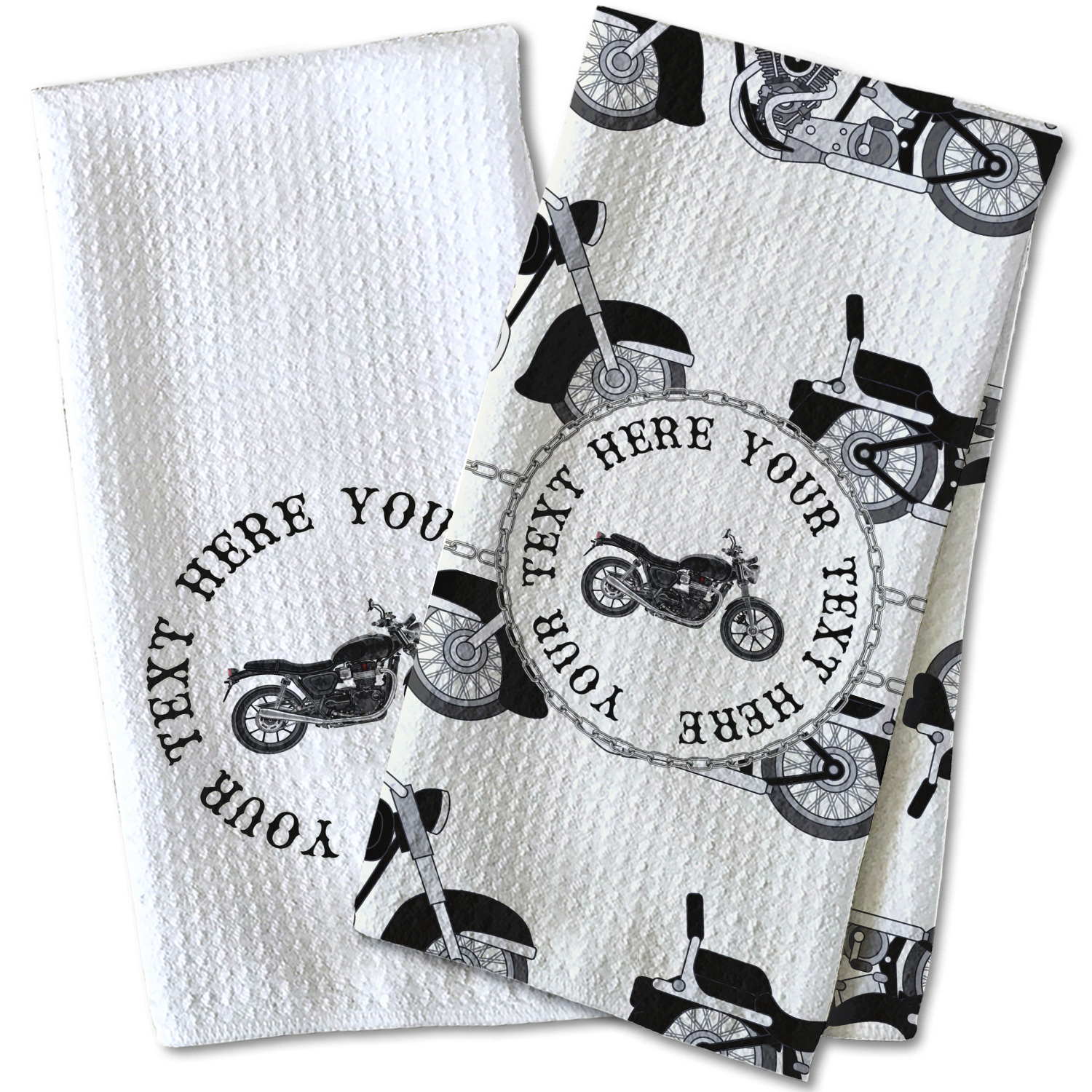 Custom Motorcycle Kitchen Towel - Waffle Weave (Personalized)