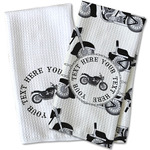 Motorcycle Waffle Weave Kitchen Towel (Personalized)