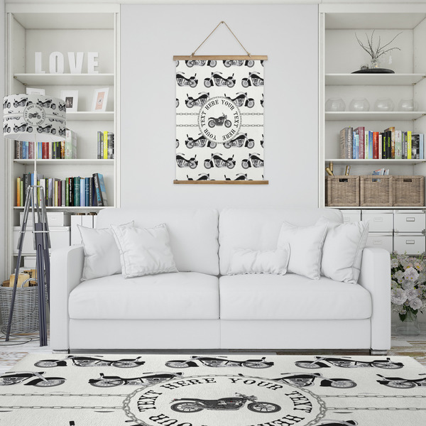 Motorcycle Wall Hanging Tapestry - Portrait - IN CONTEXT