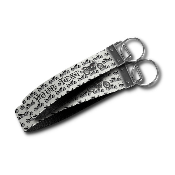 Motorcycle Webbing Keychain FOBs - Size Comparison
