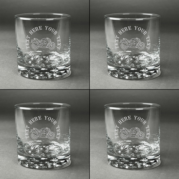 Motorcycle Whiskey Glasses - Set of 4 all Engraved