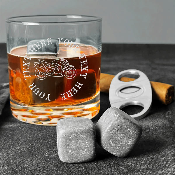 Motorcycle Whiskey Stones - Set of 9 - In Context