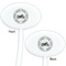 Motorcycle White Plastic 7" Stir Stick - Double Sided - Oval - Front & Back