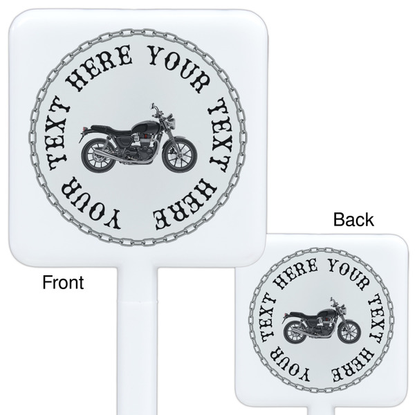 Motorcycle White Plastic Stir Stick - Double Sided - Approval