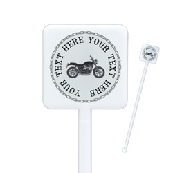 Motorcycle Square Plastic Stir Sticks - Single Sided (Personalized)