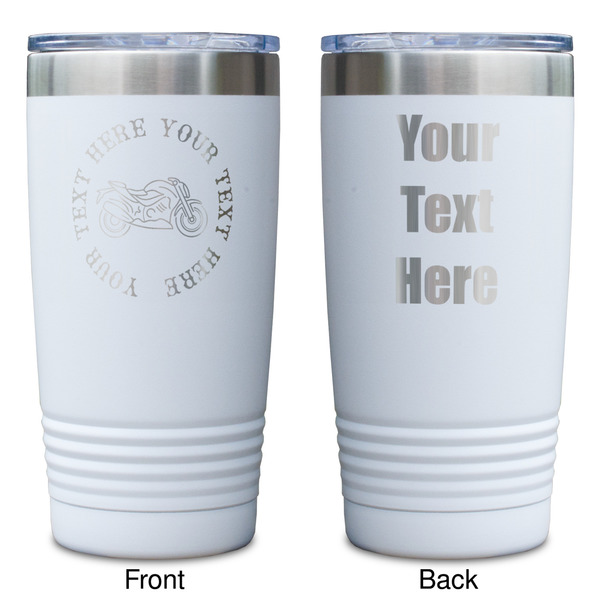 Motorcycle White Polar Camel Tumbler - 20oz - Double Sided - Approval