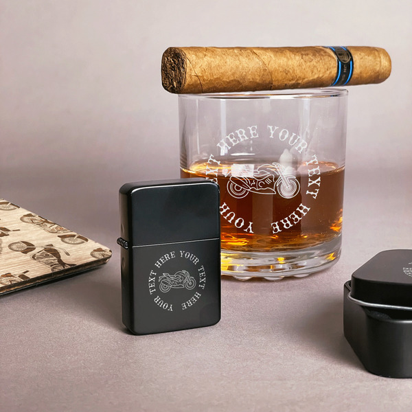 Motorcycle Windproof Lighters - Black - In Context