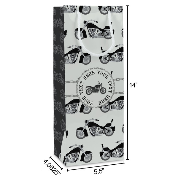 Motorcycle Wine Gift Bag - Dimensions