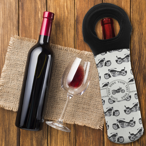 Motorcycle Wine Tote Bag - FLATLAY