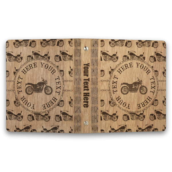 Motorcycle Wood 3-Ring Binders - 1" Half-Letter - Approval