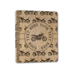 Motorcycle Wood 3-Ring Binder - 1" Half-Letter Size (Personalized)