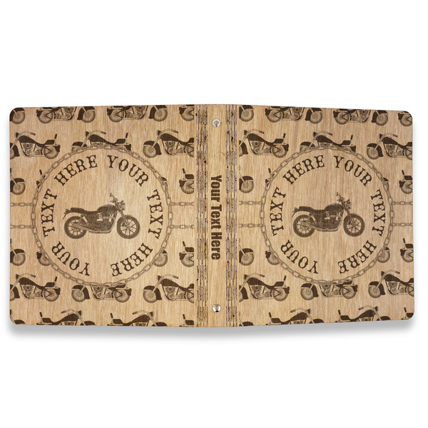 Motorcycle Wood 3-Ring Binders - 1" Letter - Approval