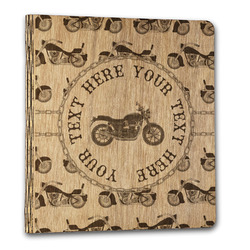 Motorcycle Wood 3-Ring Binder - 1" Letter Size (Personalized)