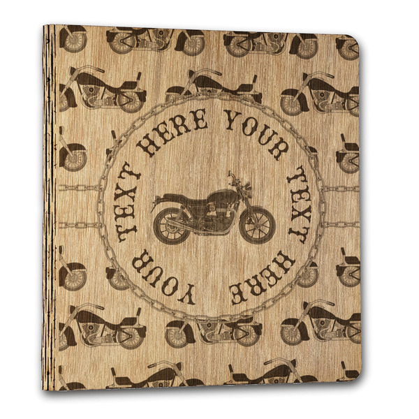 Custom Motorcycle Wood 3-Ring Binder - 1" Letter Size (Personalized)